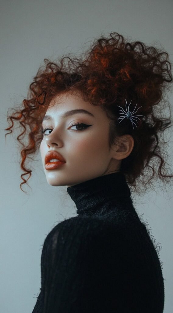 Spider Queen – Curly Updo with Spider Clips