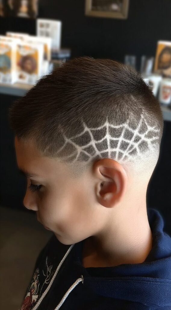 Spider Web Fade with Buzz Cut