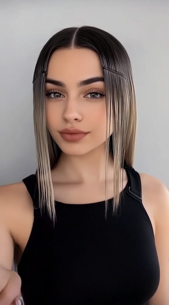 Straight Hair with Invisible Clips