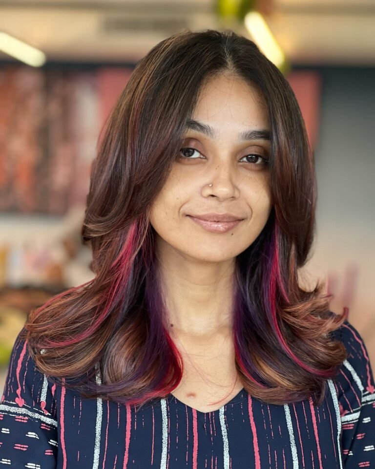 Subtle Burgundy and Purple Highlights