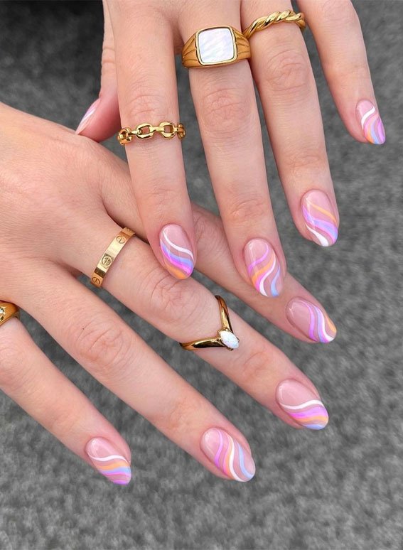 Pastel Rainbow Nails