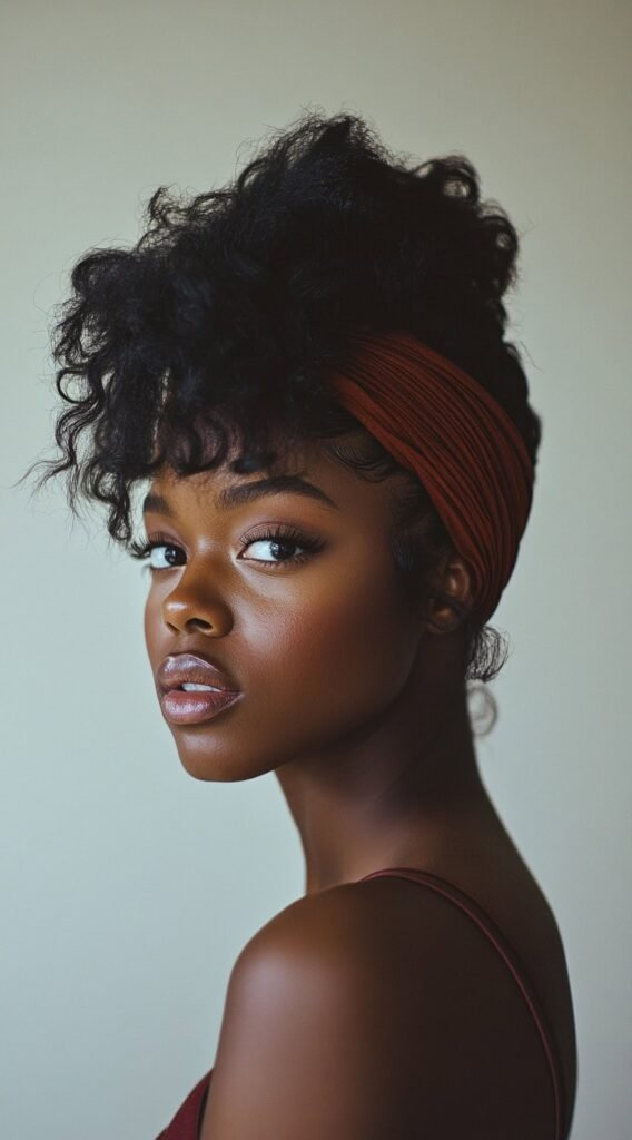 Textured Afro with a Wide Headband