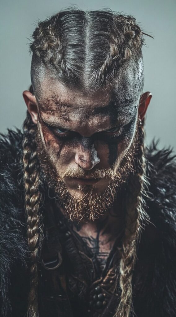 Viking Double Dutch Braids with Shaved Sides