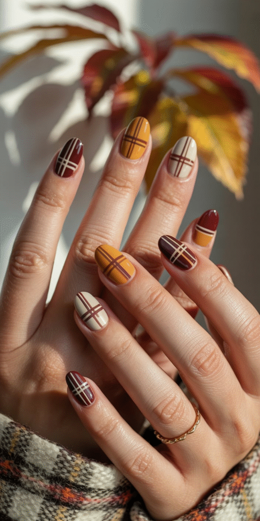 Plaid Pattern Nails
