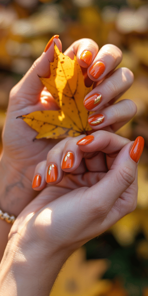 Pumpkin Orange Nail Design