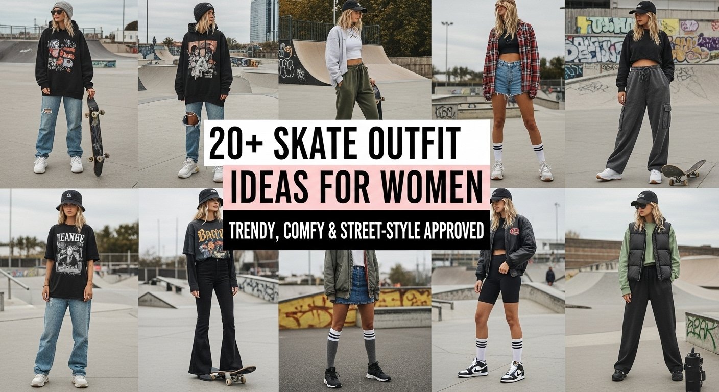20+ Skate Outfit Ideas for Women (Trendy, Comfy & Street-Style Approved)